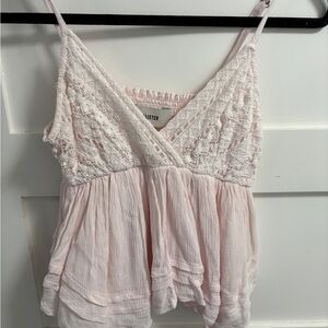 Hollister Light Pink Lace Camisole